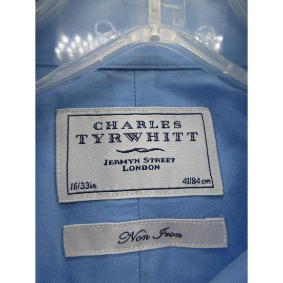 Charles Tyrwhitt Shirt 16 Button Down Non Iron Preppy French Cuffs - Picture 9 of 10